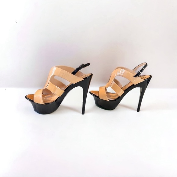 Vintage Giuseppe Zanotti Platform Patent Leather Black and Nude Stiletto Heels - Picture 5 of 16